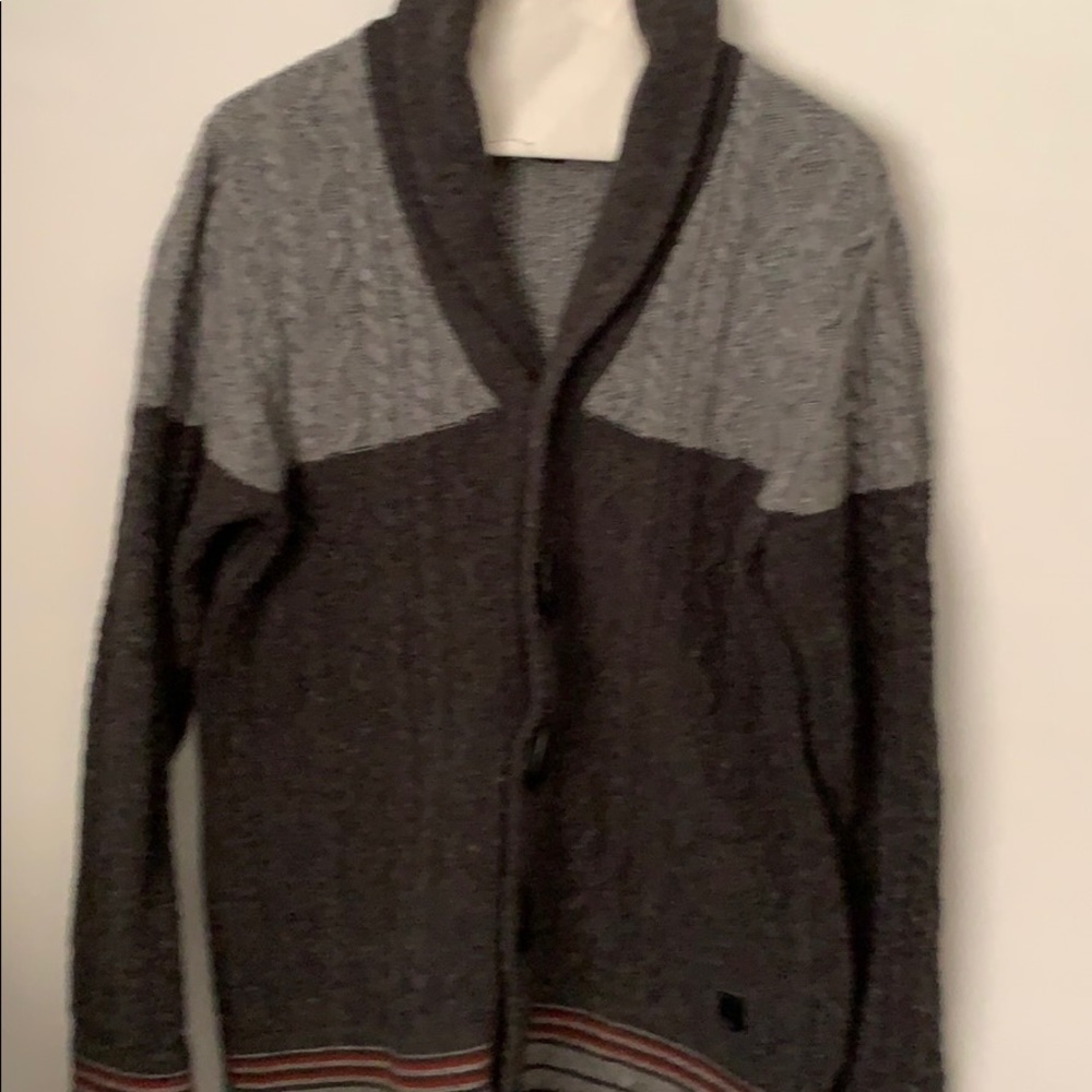 Gray button down sweater jacket